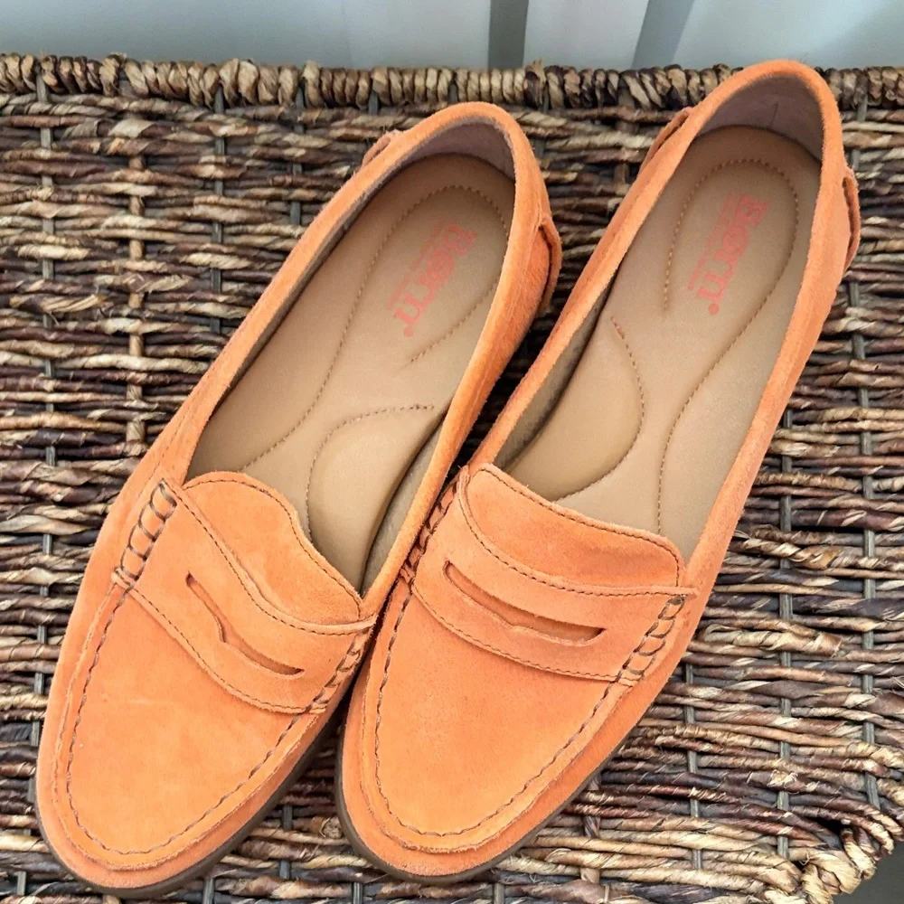 Born Vibrant Orange Suede Flats - Picture 2 of 8
